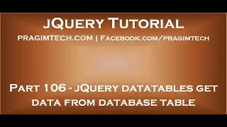 jQuery datatables get data from database table