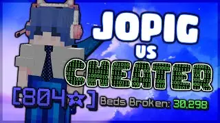 Jopig vs HACKER (Solo Bedwars CLUTCH)
