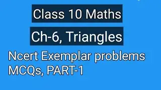 Class 10 Maths|| Ch-6 Triangles || Ncert Exemplar problems || MCQs PART-1