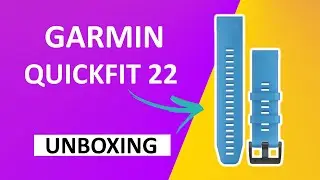 Original Garmin QuickFit 22 Cyan Blue Silicone Unboxing HD (010-12740-03)