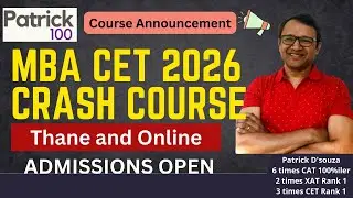 MBA CET 2026 Crash Course | Thane and Online | Course Details | Patrick100