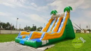 20' Tropical Dual Lane Water or Dry Slide | Magic Jump Rentals
