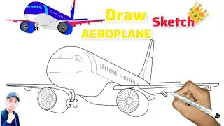 How to Draw an Airplane Outline Step-by-Step Guide#Art tutorial #aeroplane #youtuber#video✈️✈️