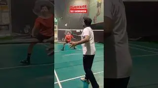soft interception at the net(doubles training )🏸🏸 #badminton #shorts