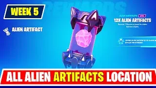 All Week 5 Alien Artifacts Location Fortnite | All 5 Week 4 Alien Artifacts Location - Kymera