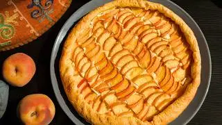 ✨ Melt-in-Your-Mouth Peach Pie | Creamy Filling and Fresh Fruit 🍑