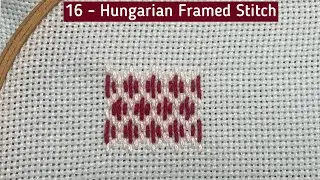 16-Hungarian Framed Stitch|Needlepoint Stitch tutorial #needlework #embroiderystitches #canvasstitch