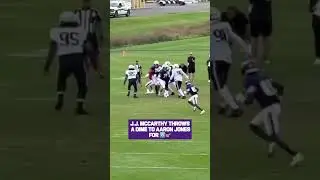 J.J MCCARTHY Throws a dime too AARON JONES‼️🔥 #nfl #nflpreseason #jjmccarthy