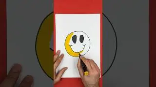 How to draw a happy face emoji for kids. Fun kids activity #kids #toddlers #preschool #draw