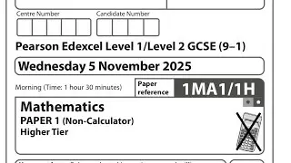 GCSE Maths Edexcel November 2025 Higher Paper 1 Exam Walkthrough | 1MA1/1H