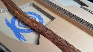 kratos-gold-9 - Unboxing - Handcrafted Leviathan axe with leather cover and glow in the dark runes