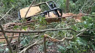 Bulldozer D6R XL Against Extreme Mountain Terrain