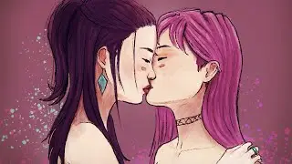 THE FIRST KISS | WLW art in Procreate - (speed painting)