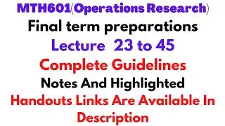 Mth601 Final term preparation||All objective and Subjective Highlighted||OneStepToSucess