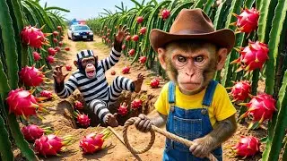 Monkey Sets a Trap to Catch a Dragon Fruit Thief 🍎🐒 | Shocking Ending 🚓🦍