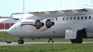 ✈ Jota Aviation BAe 146-200 G-SMLA Start Up & Departure from London Southend Airport!