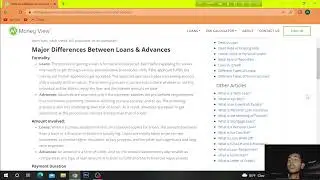 Difference Between a Loan and an Advance