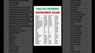 2025-26 upcoming government exams 🔥|| #government jobs#exam