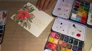 Birthday Wishes watercolor painted card hyper lapse