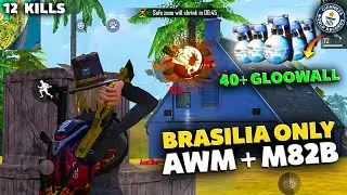Double Sniper AWM + M82B Challenge in Brasilia || 40+ Gloowall || Free Fire || Desi Gamers