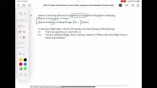 Solving Word Problems using Equations (6) Q4 clue