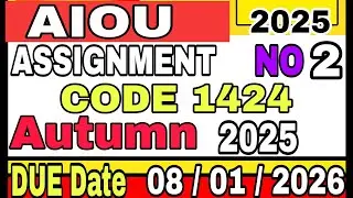 AIOU Code 1424 Assignment No 2 | Autumn 2025 | very Easy