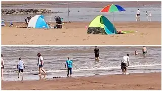 Minehead Beach (somerset) Bright day on Beach
