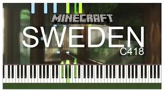 Sweden - Minecraft C412 Piano Synthesia Tutorial | bluvs