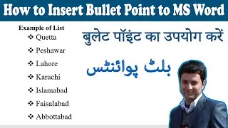 How to Insert Bullet Points in Word | Bullet Points In MS Word || Hindi Urdu