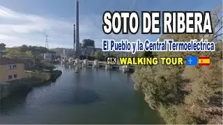 Pueblo de SOTO DE RIBERA 🆒 y su CENTRAL TÉRMOELÉCTRICA  entre los Río Caudal y Nalón