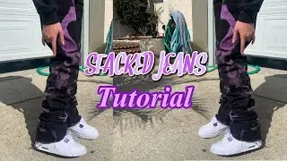 HOW TO MAKE STACKED JEANS ! |TUTORIAL| 👀🧵🪡