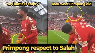 Moment Frimpong shares water with Mo Salah after spotting his empty bottle vs Athletic Bilbao