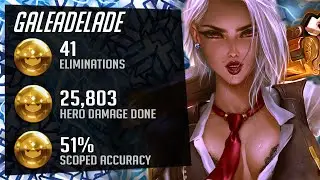 Gale Top 500 Ashe and Widow gameplay - 41 elims! [ Overwatch Season 27 Top 500 ]