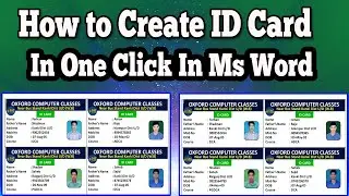 How to Create ID Card For Students In Ms Word Within 10 Minutes|| ID Card Kaise Banate Hai Word main