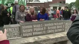 Flora & Delphi Memorial Bench Dedication May 27, 2017 - Fox59 / WXIN
