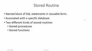 Stored Routine | ITT206 | DBMS