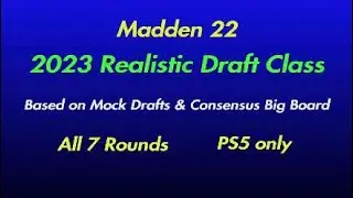 2023 Draft Class | Madden 22 | PS5 | Read Description