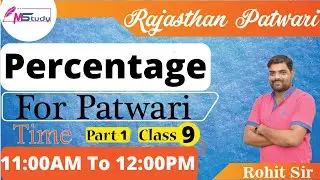 [9] Basic Math 🔴 Percentage-1 ( Rajasthan Patwari ) math tricks online classes by M Study