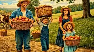 A Gentle Farm Day | An Oil-Painted Ghibli-Inspired Family Journey. #GhibliStyle#OilPaintArt#FarmLife