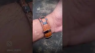 Handwoven handmade handstitched leather watch band #EverythingLeather #CraftedLeather #leathergoods
