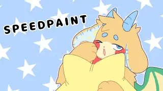 Sleepy Dragonpuppy || Furry Speedpaint