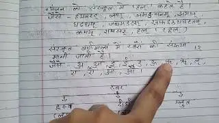 sanskrit valmala mein swar ( ach)  and vyanjan (hal) in detail swar ke prakar
