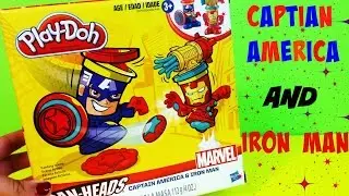 Play Doh Can-Heads Captain America Iron Man Marvel Superheroes Playdough Heads Hulk