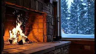 Warm Fireplace by the Window | Cozy Winter Ambience (No Music, Real Time)
