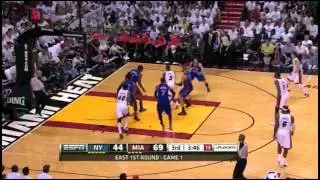 Dwyane Wade 19 points (2 sick dunks and nice reverse) vs New York Knicks game 1 playoffs 2012.04.28