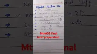 Mth603 final term preparation|| mth603 important topics final term #studytipsforexams #exam