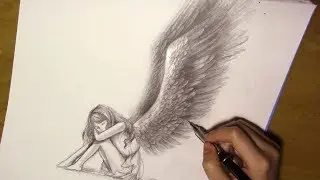 Drawing Angel Wings/Fallen Angel [Timelapse]