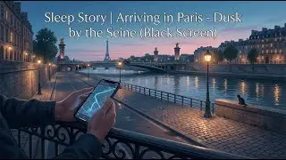 Sleep Story | Arriving in Paris - Dusk by the Seine (Black Screen)
