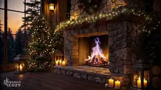 [Crackle Cozy] 💙 Magic Blue Flame Fireplace 4K | Gentle Snowfall Ambience for Sleep & Focus