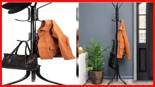 Great product -  Mind Reader COATRACK11 Standing Metal Coat Rack Hat Hanger 11 Hook for Jacket, Purs